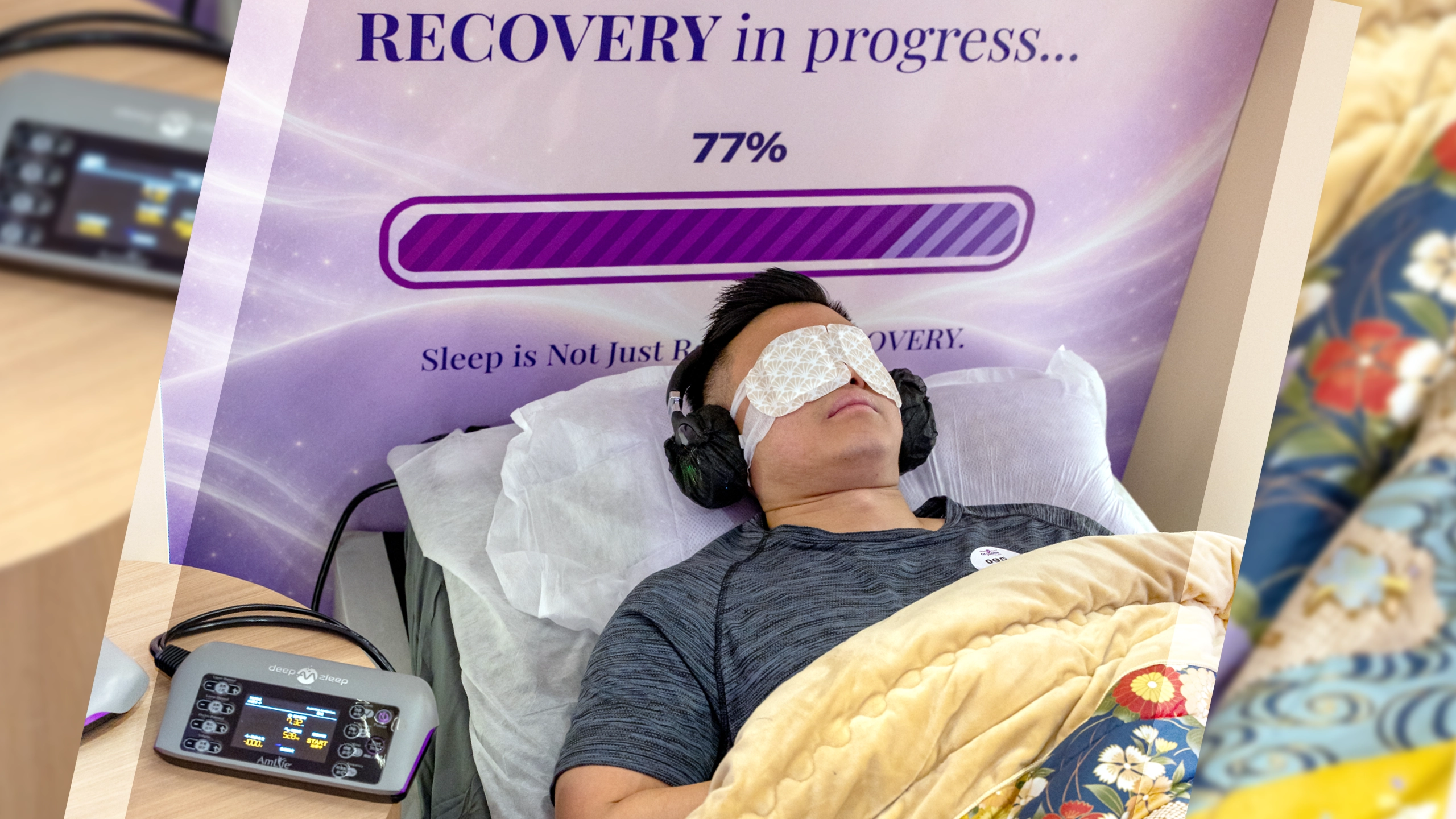 Inside the 20-minute DeepZleep™ experience — electric potential, thermal, and frequency therapy working together.